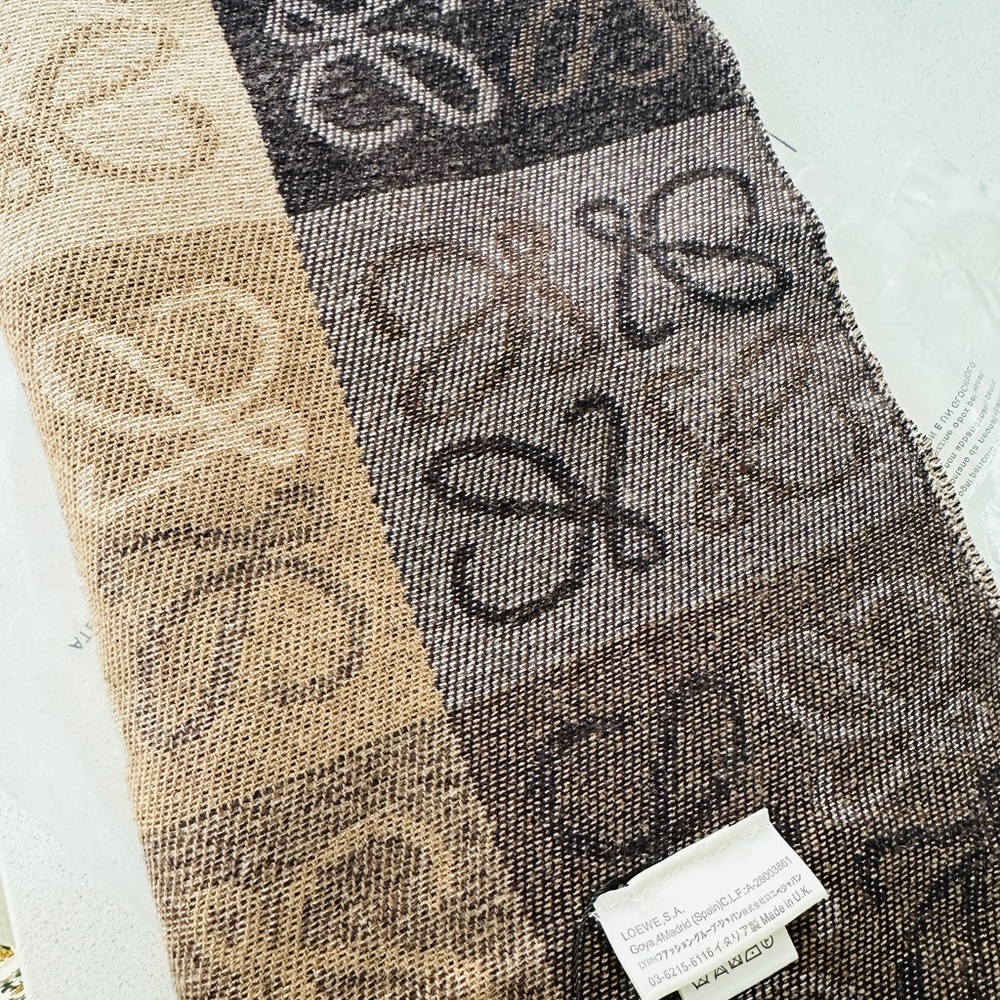 Loewe Beige and Brown Scarf